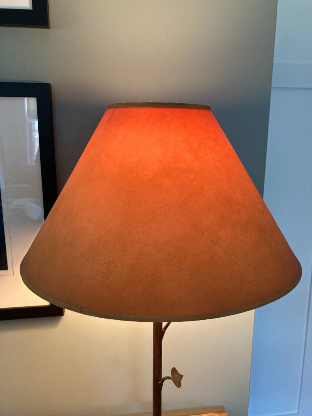 Table Lamp - Iron Leaf Motif - Made in France - Picture 5 of 12